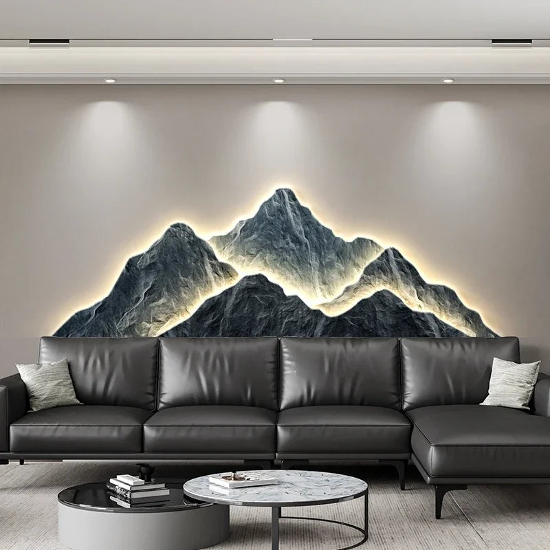 Montagne Eterne – Design senza tempo con illuminazione 3D.