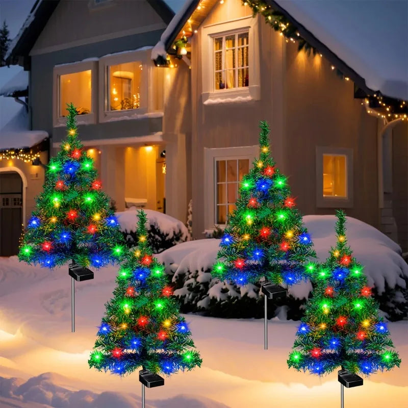 Decorazioni natalizie solari: alberi con luci a LED