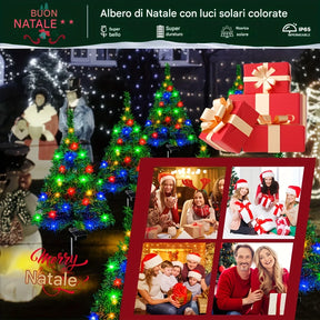Decorazioni natalizie solari: alberi con luci a LED
