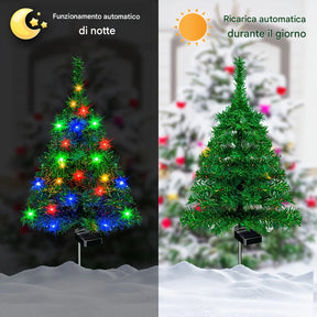 Decorazioni natalizie solari: alberi con luci a LED