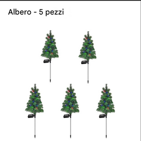 Decorazioni natalizie solari: alberi con luci a LED