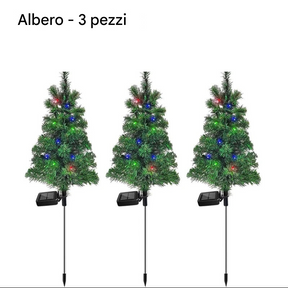 Decorazioni natalizie solari: alberi con luci a LED