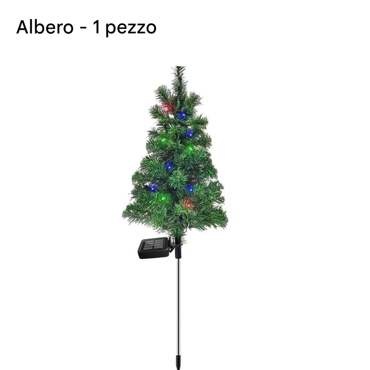 Decorazioni natalizie solari: alberi con luci a LED