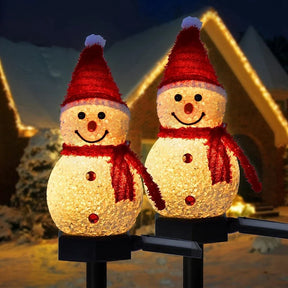Decorazione natalizia SNOWMAN con luci ad energia solare per uso esterno