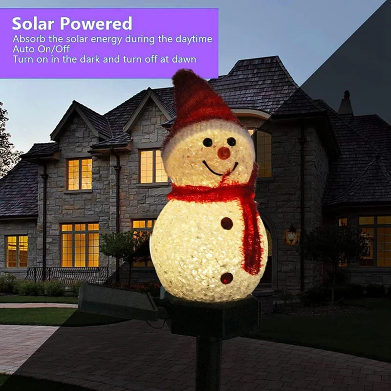 Decorazione natalizia SNOWMAN con luci ad energia solare per uso esterno
