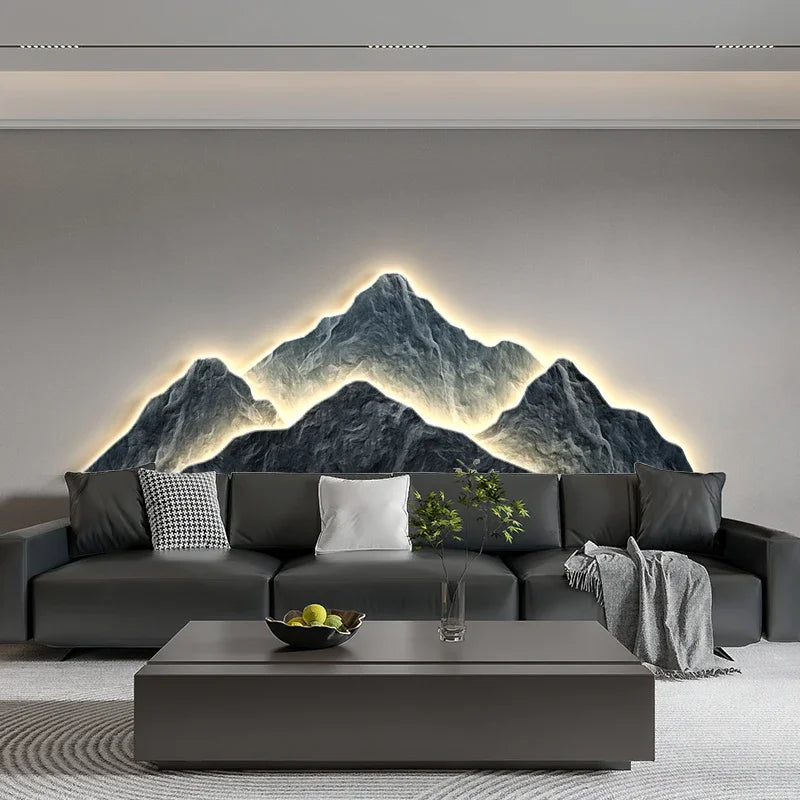 Montagne Eterne – Design senza tempo con illuminazione 3D. 