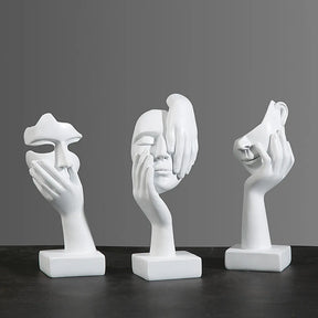 Mystic Mask: Estatueta de Máscara Abstrata em Resina