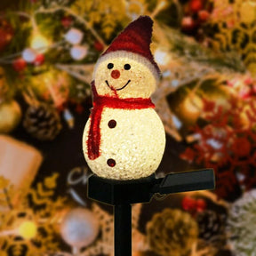 Decorazione natalizia SNOWMAN con luci ad energia solare per uso esterno